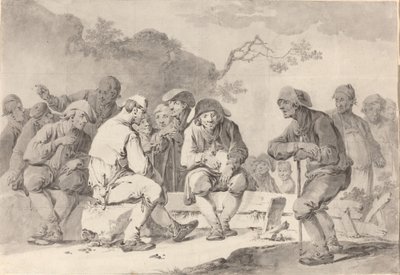 Autoritratto con Contadini di Appenzell da Tiberius Dominikus Wocher