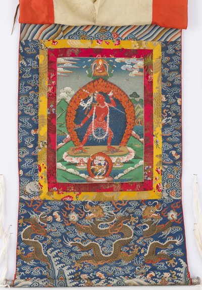 Dakini, dipinto del XIX secolo, bordi tessili del XVIII e XIX secolo da Tibetan School