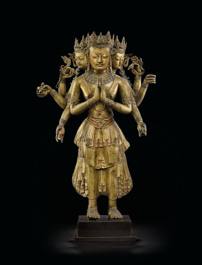 Statua di Ekadashalokeshvara da Tibetan School