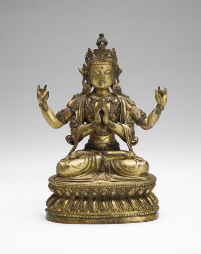 Sukhavati Avalokiteshvara, fine XVII-inizio XVIII secolo da Tibetan School