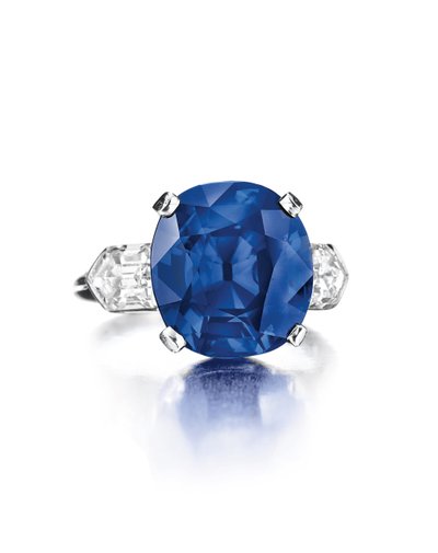 Anello (zaffiro, diamanti e platino) da Tiffany and Company