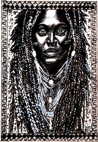 Ritratto con dreadlocks africani da Tim Hoinkis