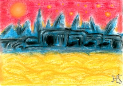 Tramonto su Alien City da Tim Hoinkis