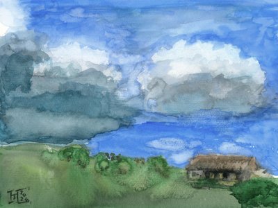 Una casa sotto le nuvole di tempesta da Tim Hoinkis