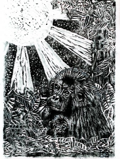 La famiglia dei gorilla della giungla da Tim Hoinkis