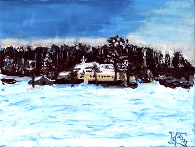 Chiesa invernale innevata da Tim Hoinkis