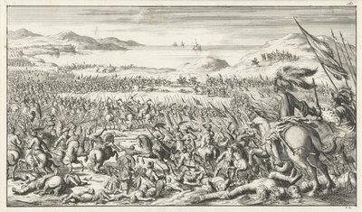 La battaglia di Ascalona del 12 agosto 1099, 1683 da Timotheus Ten Hoorn