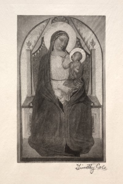 Vecchi Maestri Italiani: Madonna in trono con Bambino che tiene un uccello, 1885 da Timothy Cole