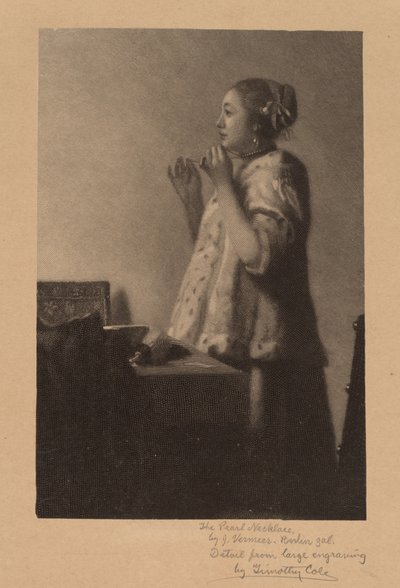 La collana di perle da Timothy Cole after Johannes Vermeer