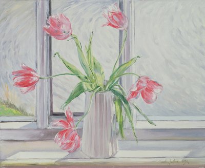 Tulipani contro acqua in movimento da Timothy Easton