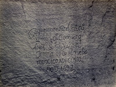 Testimonianza storica spagnola della conquista, lato sud della Roccia dell
