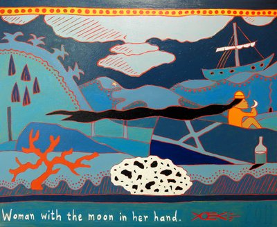 Donna con la luna in mano da Timothy Nathan Joel