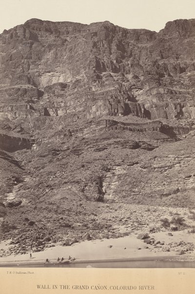 Muro nel Grand Canyon, fiume Colorado, 1871 (foto) da Timothy O