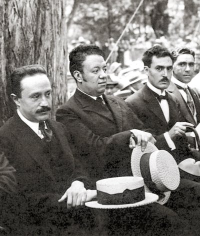 Jose Vasconcelos e Diego Rivera durante un evento all
