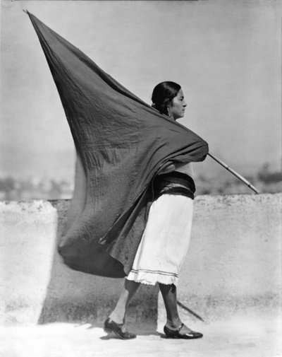 Donna con bandiera, Città del Messico, 1928 da Tina Modotti
