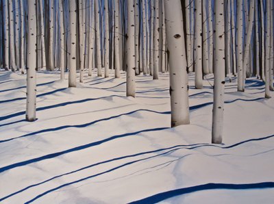 Boschi coperti di neve, 2017 (acrilico su tela) da Tina Palmer