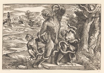 Caricatura del gruppo Laocoonte da Titiaan