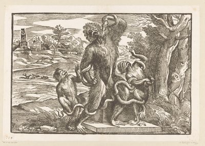 Caricatura del gruppo Laocoonte da Titiaan