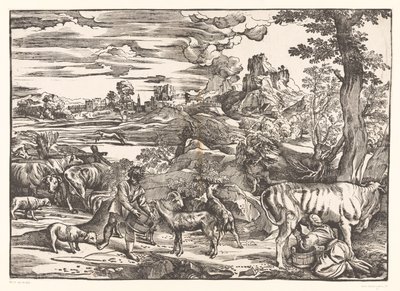 Paesaggio con lattaia da Titiaan