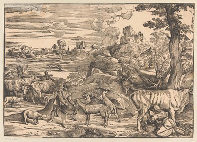 Paesaggio con lattaia da Titiaan
