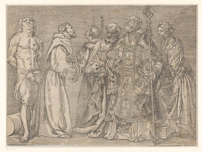 Sei santi in piedi da Titiaan