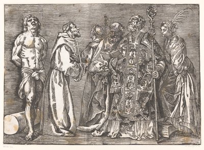 Sei santi in piedi da Titiaan