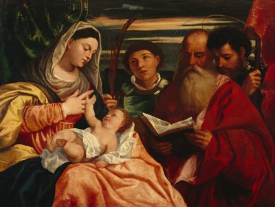 Madonna col Bambino e i santi Stefano, Girolamo e Maurizio da Titian (c.1488 1576) (after)
