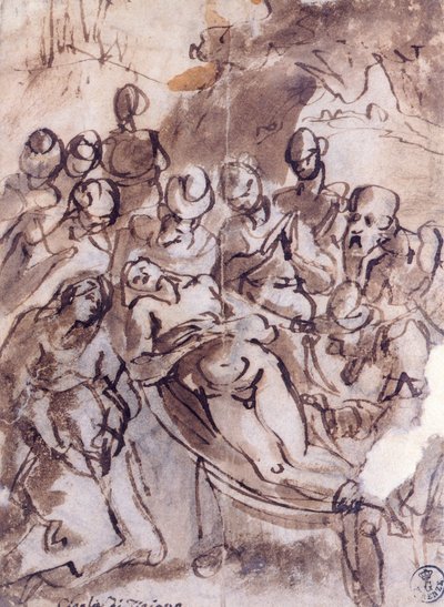 Deposizione, disegno da Titian (c.1488 1576)