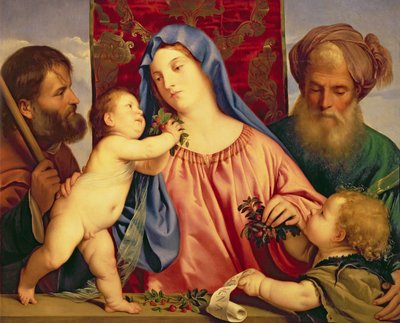 Madonna delle ciliegie con Giuseppe, San Zaccaria e Giovanni Battista da Tiziano Vecelli