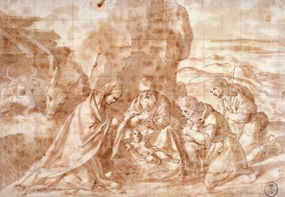 Natività, disegno da Titian (c.1488 1576)