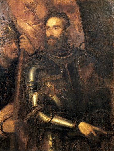Ritratto di Pierluigi Farnese con armatura, di Tiziano da Titian (c.1488 1576)
