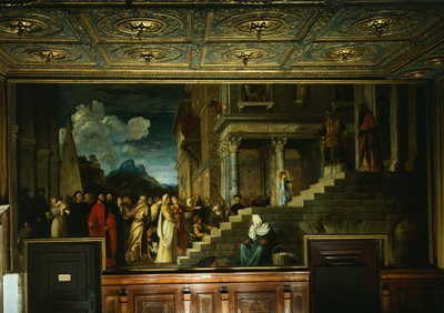 Presentazione di Maria al Tempio, di Tiziano, olio su tela da Titian (c.1488 1576)