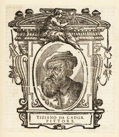 Ritratto di Tiziano, pittore italiano del Rinascimento, nato a Pieve di Cadore, circa 1488-1576 da Titian (c.1488 1576) (after)