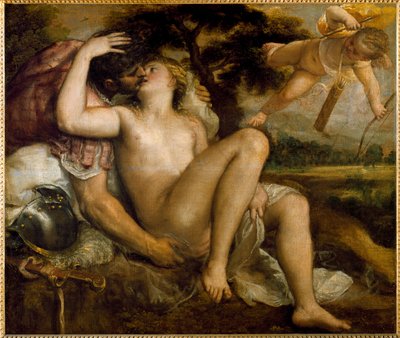 Venere, Marte e Amore da Titian (c.1488 1576) (workshop)