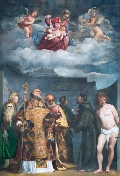 Madonna col Bambino e Santi, conosciuta come la Madonna di San Niccolò dei Frari da Titian (c.1488 1576)
