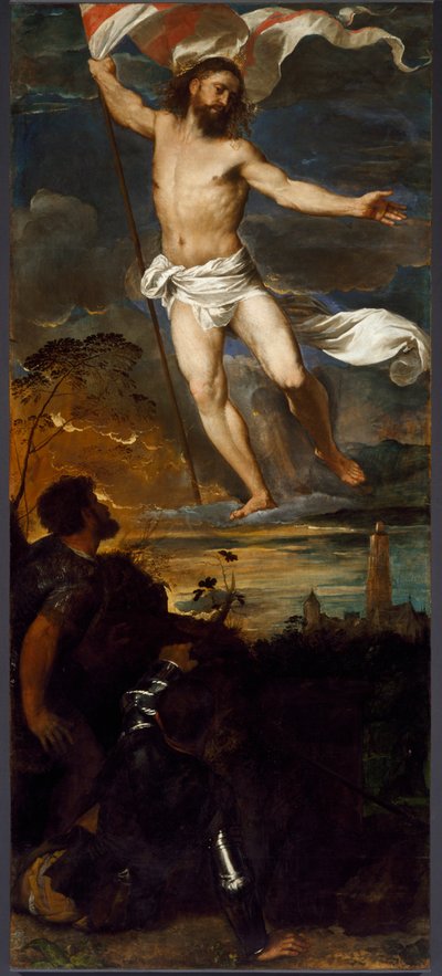Pannello centrale della resurrezione del polittico Averoldi. 16° secolo Brescia, Chiesa dei Santi Nazaro e Celso da Tiziano Vecelli