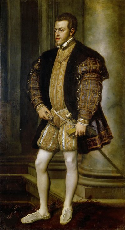 Ritratto di Filippo II, 1527-1598, Re di Spagna e Portogallo, ca 1554 da Titian