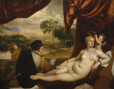 Venere e il suonatore di liuto, ca. 1565-70 da Tiziano Vecelli