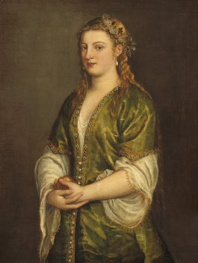 Donna con una mela da Titian