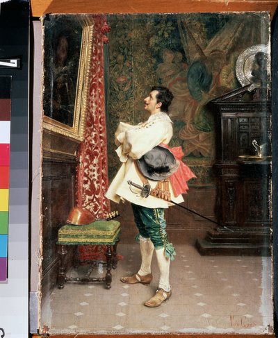 Davanti al ritratto da Tito Conti