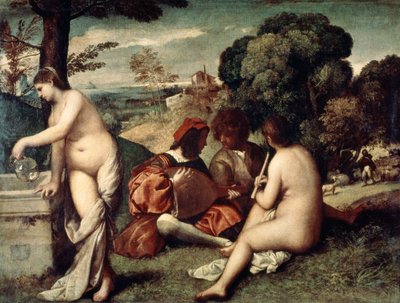 Concerto campestre, Il concerto pastorale, c1510-1511 da Tiziano Vecelli