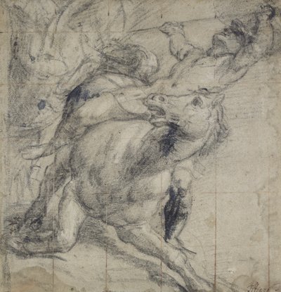Cavaliere e cavallo che cadono, c. 1537 da Tiziano Vecelli