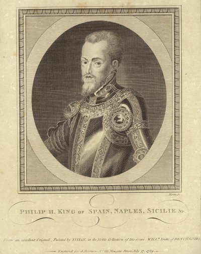 Re Filippo II di Spagna da Tiziano Vecelli