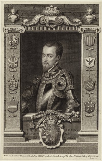 Ritratto di re Filippo II di Spagna da Tiziano Vecelli
