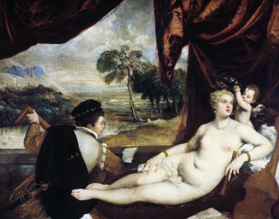 Venere e il suonatore di liuto, c1565-1570 da Tiziano Vecelli