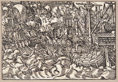 Gaio Duilio sconfigge Cartagine in una battaglia navale da Tobias Stimmer
