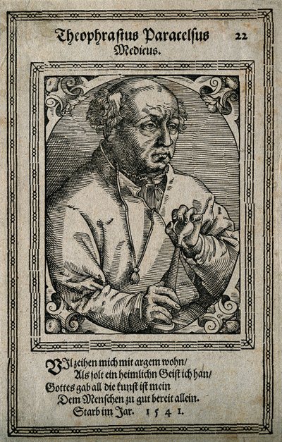 Philippus Theophrastus Aureolus Bombastus von Hohenheim Paracelsus, 1587 da Tobias Stimmer