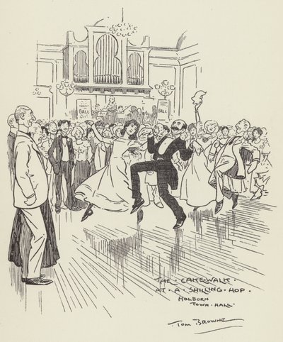 Il Cake Walk a uno Shilling Hop, Holborn Town Hall da Tom Browne