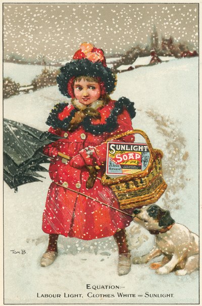 Cartolina commerciale per Sunlight Soap, c1900 da Tom Browne
