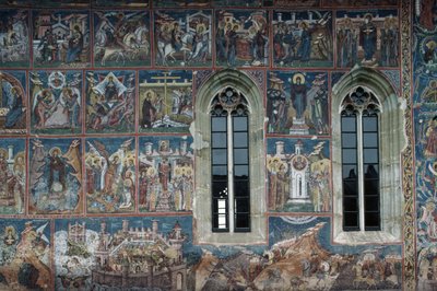 Figure di Santi, affresco sulle pareti esterne del monastero di Moldovita da Toma de la Suceava